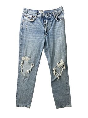 Agolde Light Blue Distressed Relaxed Jeans